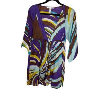 Diane von Furstenberg Multicolor Swimsuit Cover up 100% Cotton Women's Medium